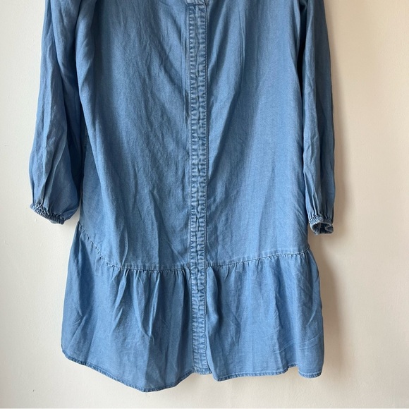 Buffalo David Bitton Blue Chambray Tunic Dress Women’s Size M Long Sleeve - Picture 4 of 10